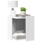 Cat litter box cabinet 42x42x51 cm engineered wood white