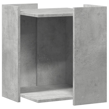 Kattenbakkast 42x42x51 cm bewerkt hout betongrijs