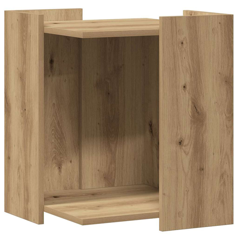 Kattenbakkast Bewerkt Hout Artisanaal Kleurig 42 x 42 x 51 cm Eiken