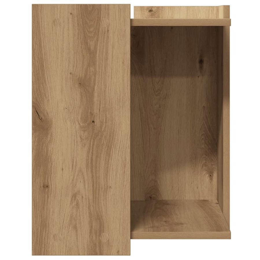 Kattenbakkast Bewerkt Hout Artisanaal Kleurig 42 x 42 x 51 cm Eiken