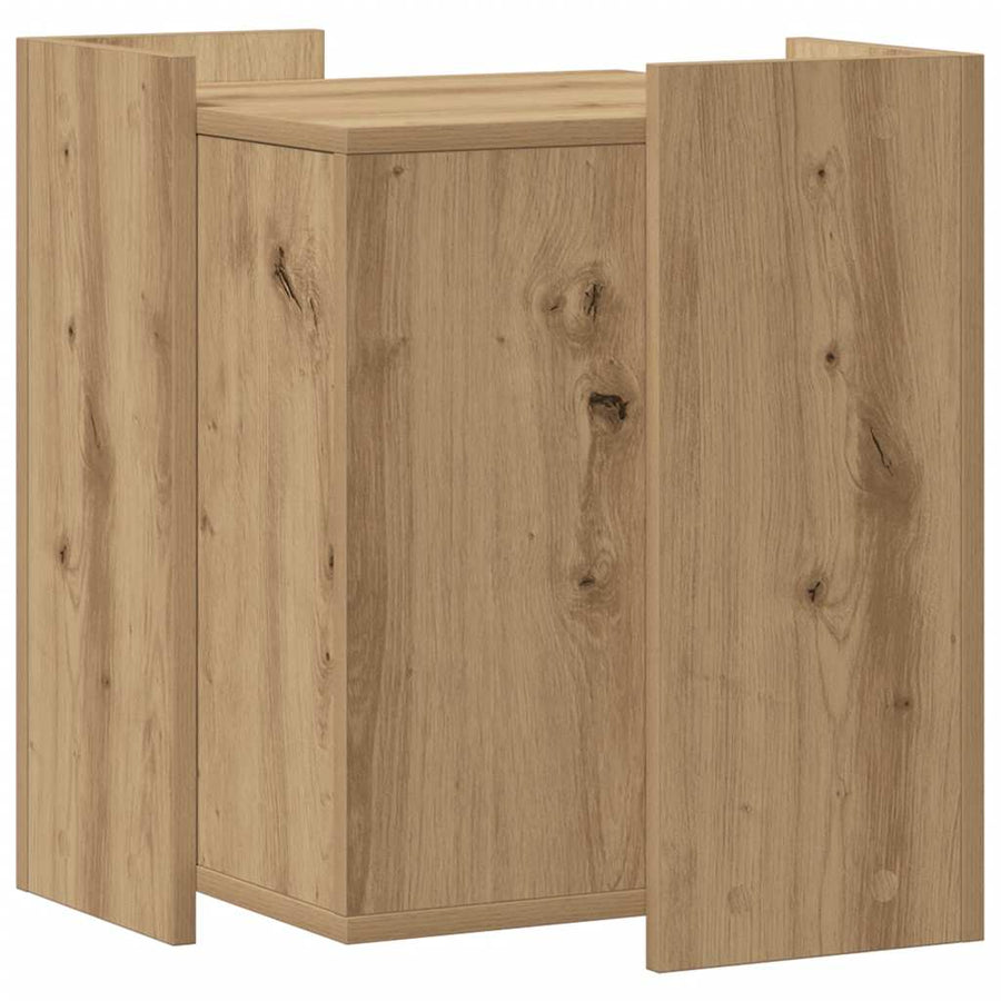 Kattenbakkast Bewerkt Hout Artisanaal Kleurig 42 x 42 x 51 cm Eiken
