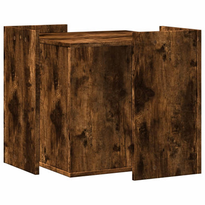 Kattenbakkast 53x53x51 cm bewerkt hout gerookt eikenkleurig