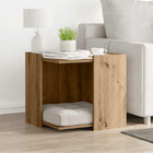Kattenbakkast 53x53x51 cm bewerkt hout eikenkleurig