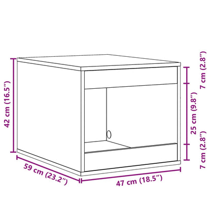 Kattenbakkast 47x59x42 cm bewerkt hout zwart