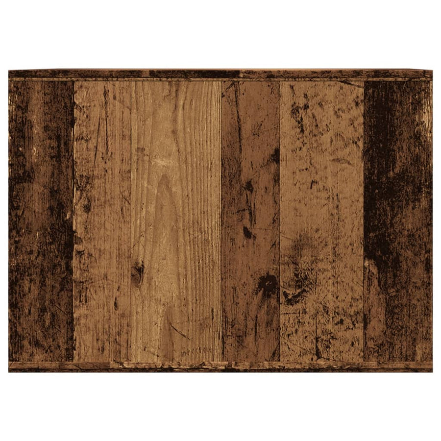 Kattenbakkast 47x59x42 cm bewerkt hout oud houtkleurig