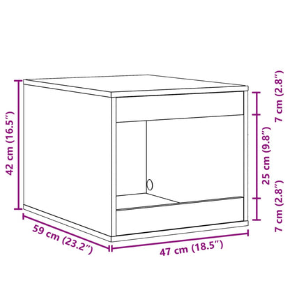 Kattenbakkast 47x59x42 cm bewerkt hout oud houtkleurig