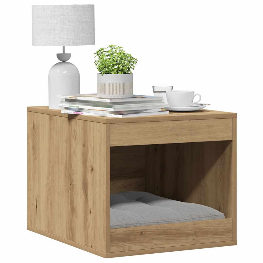 Kattenbakkast 47X59X42 Cm Bewerkt Hout Artisanaal Kleurig Eiken