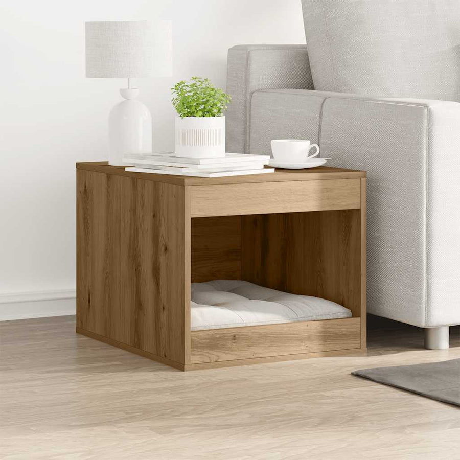 Kattenbakkast 47X59X42 Cm Bewerkt Hout Artisanaal Kleurig Eiken