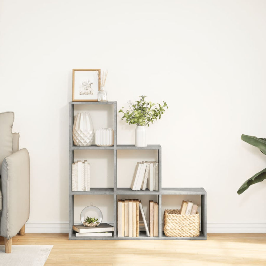 Kamerscherm / boekenkast 3-laags 99x29x99 cm hout betongrijs