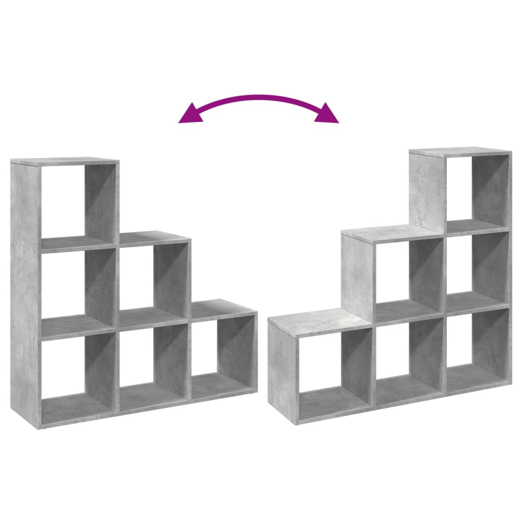 Kamerscherm / boekenkast 3-laags 99x29x99 cm hout betongrijs