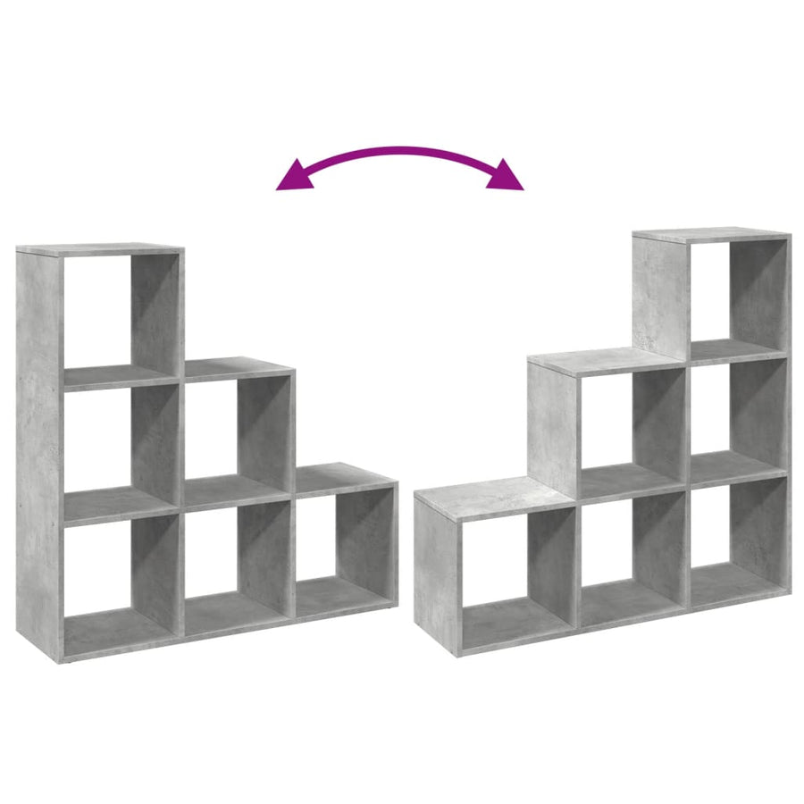 Kamerscherm / boekenkast 3-laags 99x29x99 cm hout betongrijs