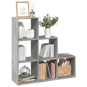Boekenkast kamerscherm 99x29x99 cm betongrijs bewerkt hout