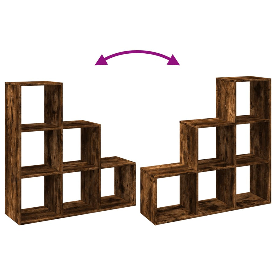 Kamerscherm / boekenkast 3-laags 99x29x99 cm hout gerookt eiken
