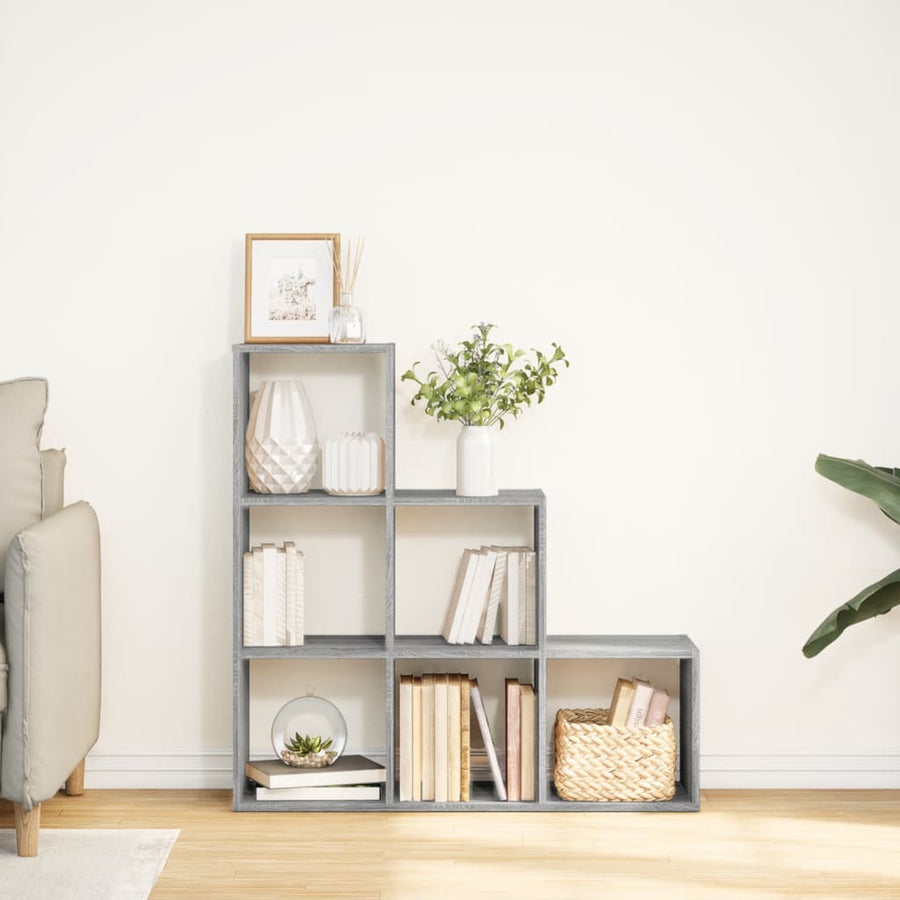 Kamerscherm / boekenkast 3-laags 99x29x99 cm hout grijs sonoma