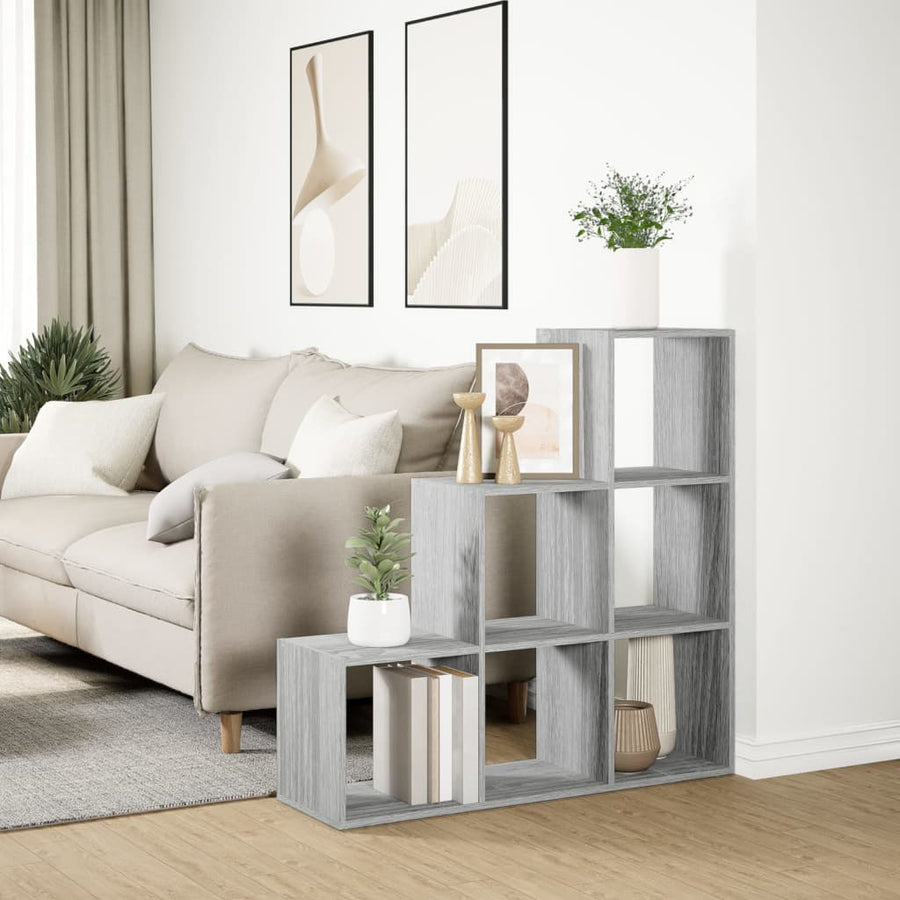 Kamerscherm / boekenkast 3-laags 99x29x99 cm hout grijs sonoma