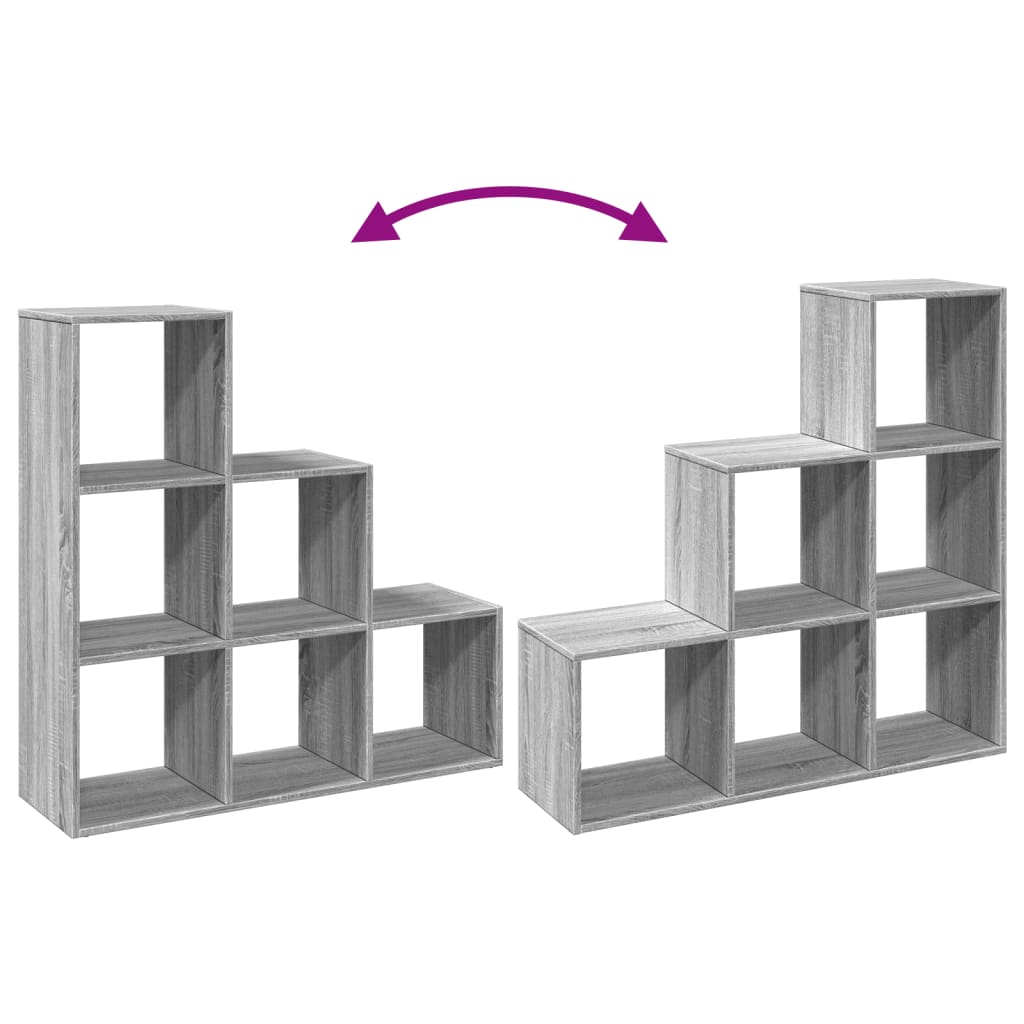 Kamerscherm / boekenkast 3-laags 99x29x99 cm hout grijs sonoma