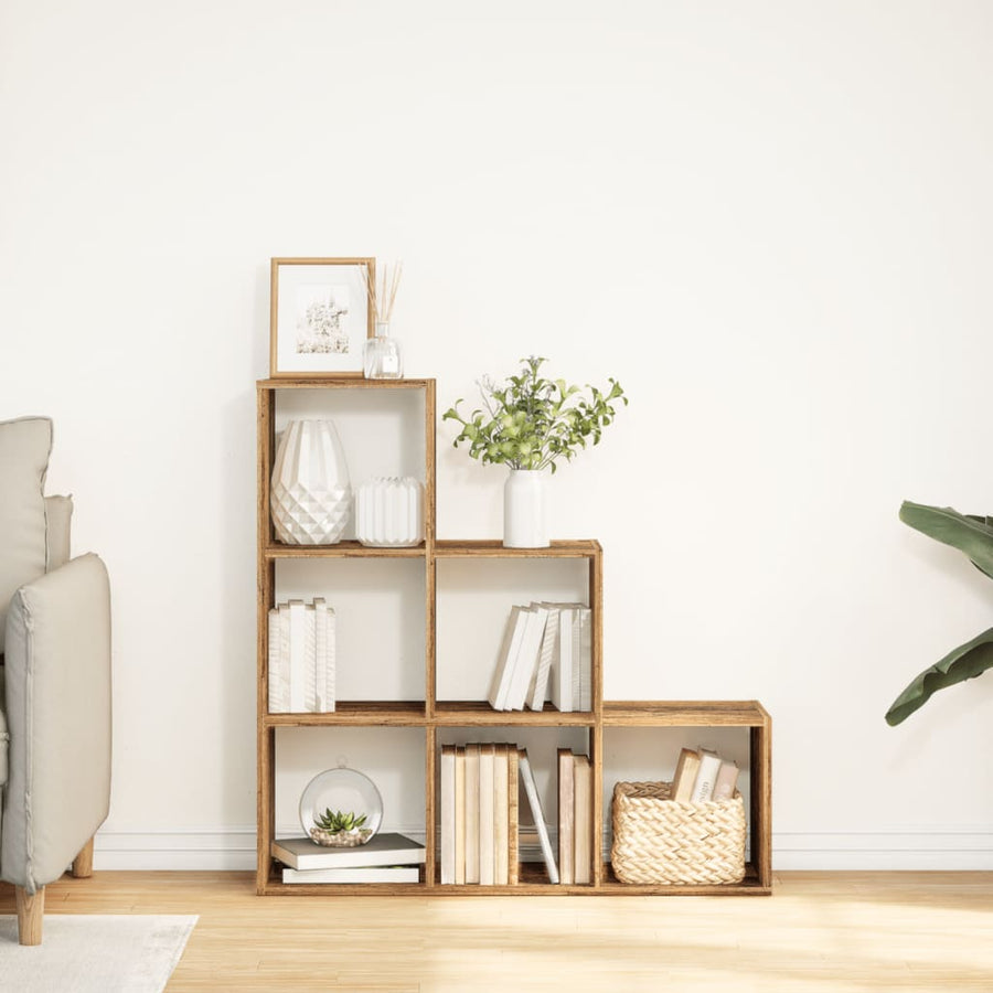 Kamerscherm / boekenkast 3-laags 99x29x99 cm hout oud houtkleur