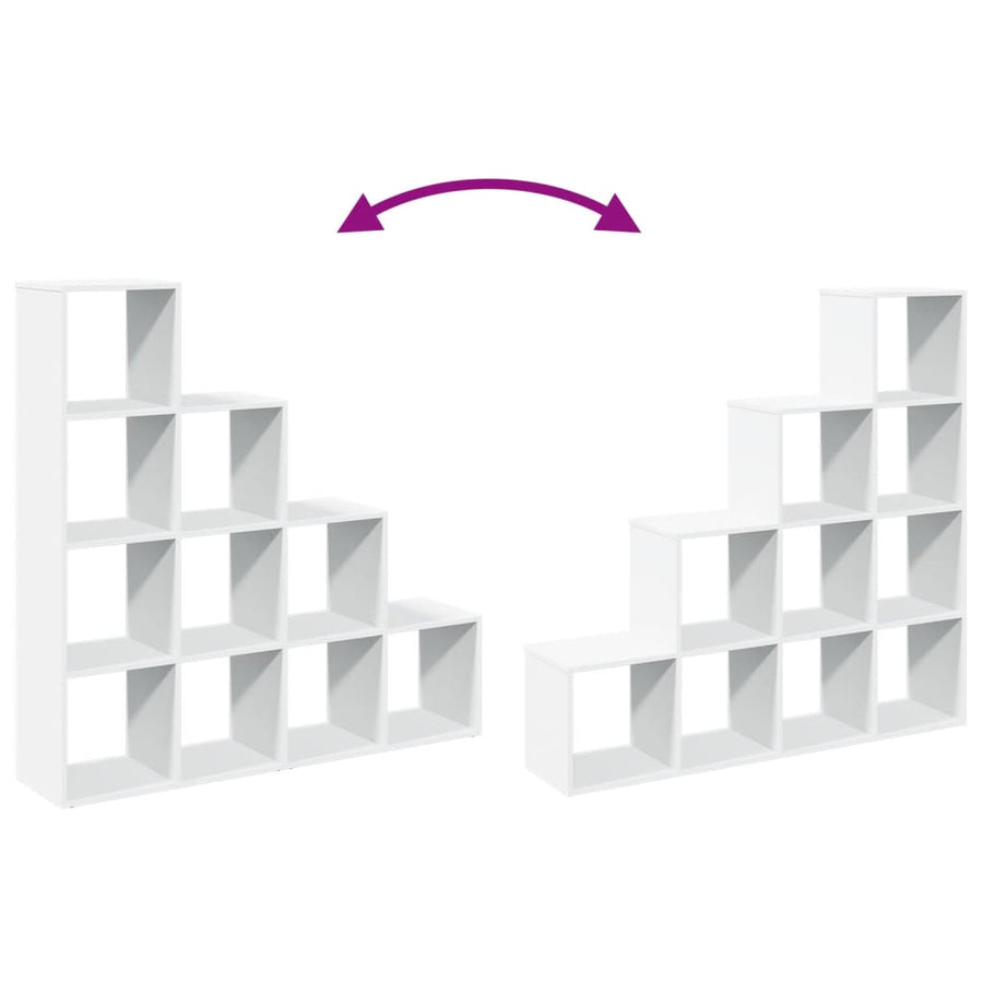 Kamerscherm / boekenkast 4-laags 131,5x29x131,5 cm hout wit
