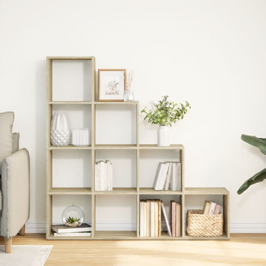 Kamerscherm / boekenkast 131,5x29x131,5 cm hout sonoma eiken