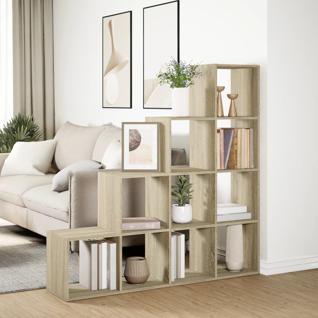 Kamerscherm / boekenkast 131,5x29x131,5 cm hout sonoma eiken