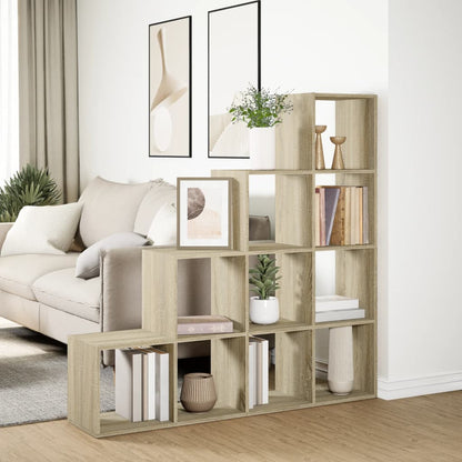Kamerscherm / boekenkast 131,5x29x131,5 cm hout sonoma eiken