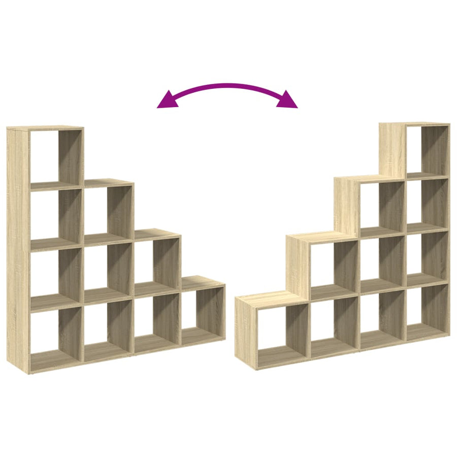 Kamerscherm / boekenkast 131,5x29x131,5 cm hout sonoma eiken