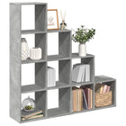 Boekenkast 131,5x29x131,5 cm hout grijs