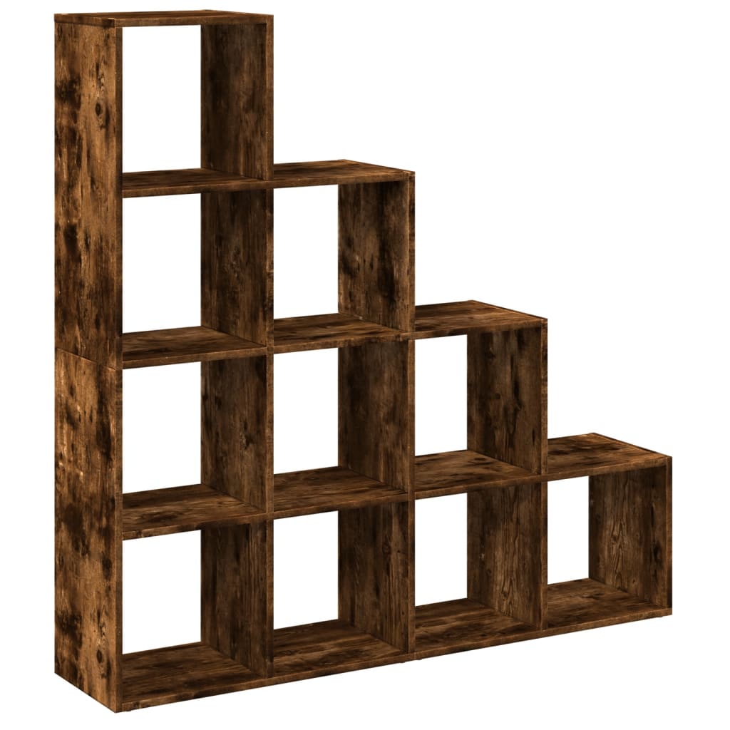Kamerscherm / boekenkast 131,5x29x131,5 cm hout gerookt eiken