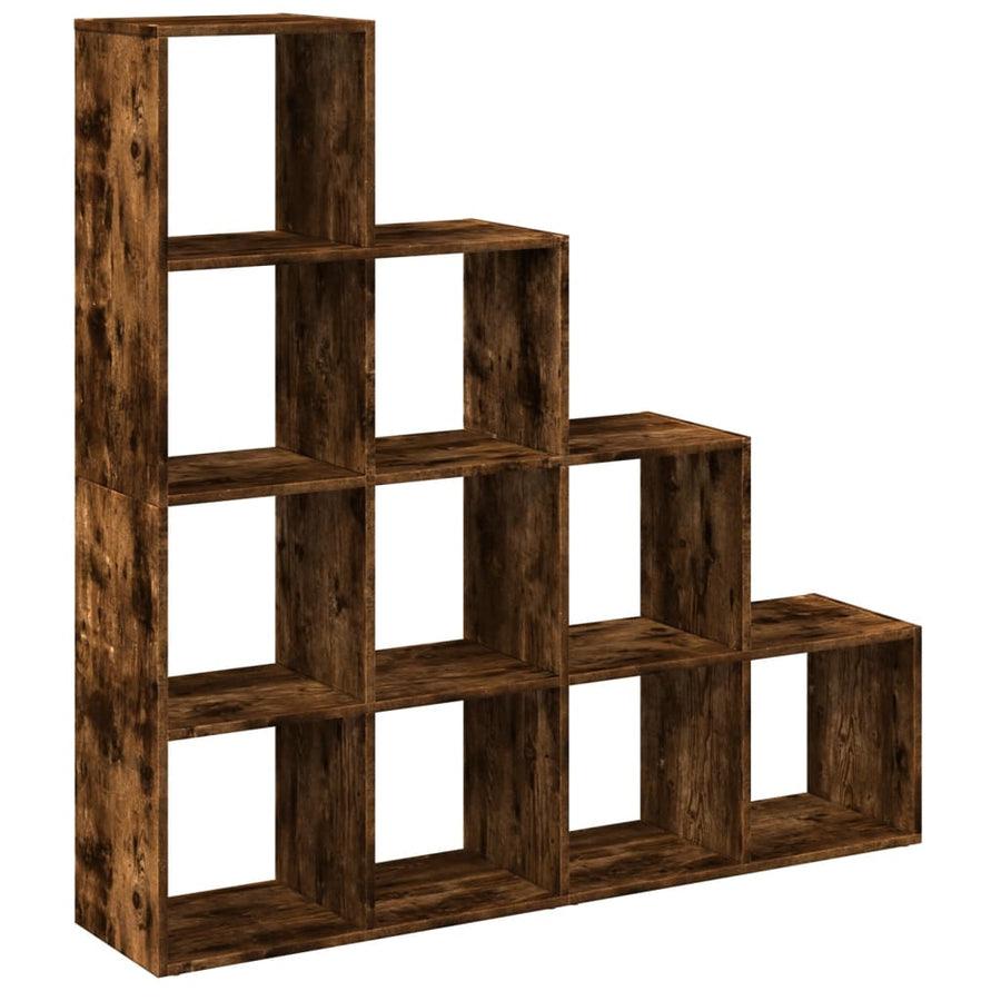 Kamerscherm / boekenkast 131,5x29x131,5 cm hout gerookt eiken