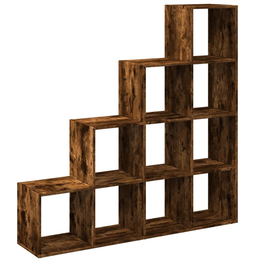Kamerscherm / boekenkast 131,5x29x131,5 cm hout gerookt eiken