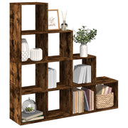 Boekenkast kamerscherm 131,5x29x131,5 cm gerookt eiken