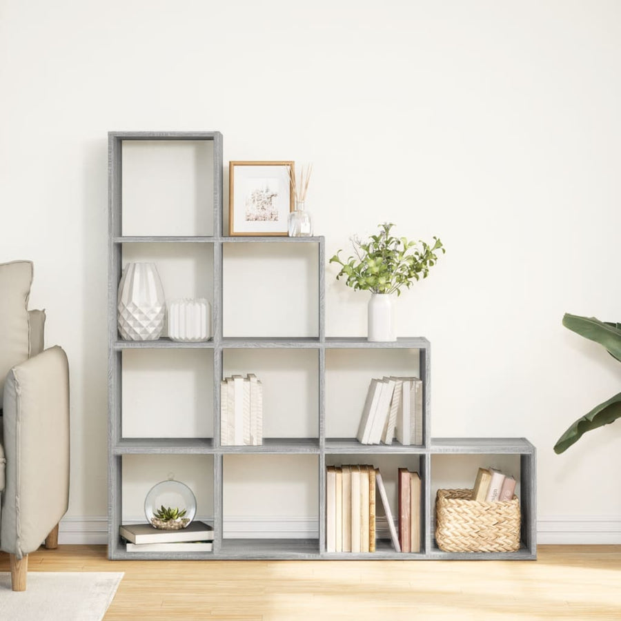 Kamerscherm / boekenkast 131,5x29x131,5 cm hout grijs sonoma