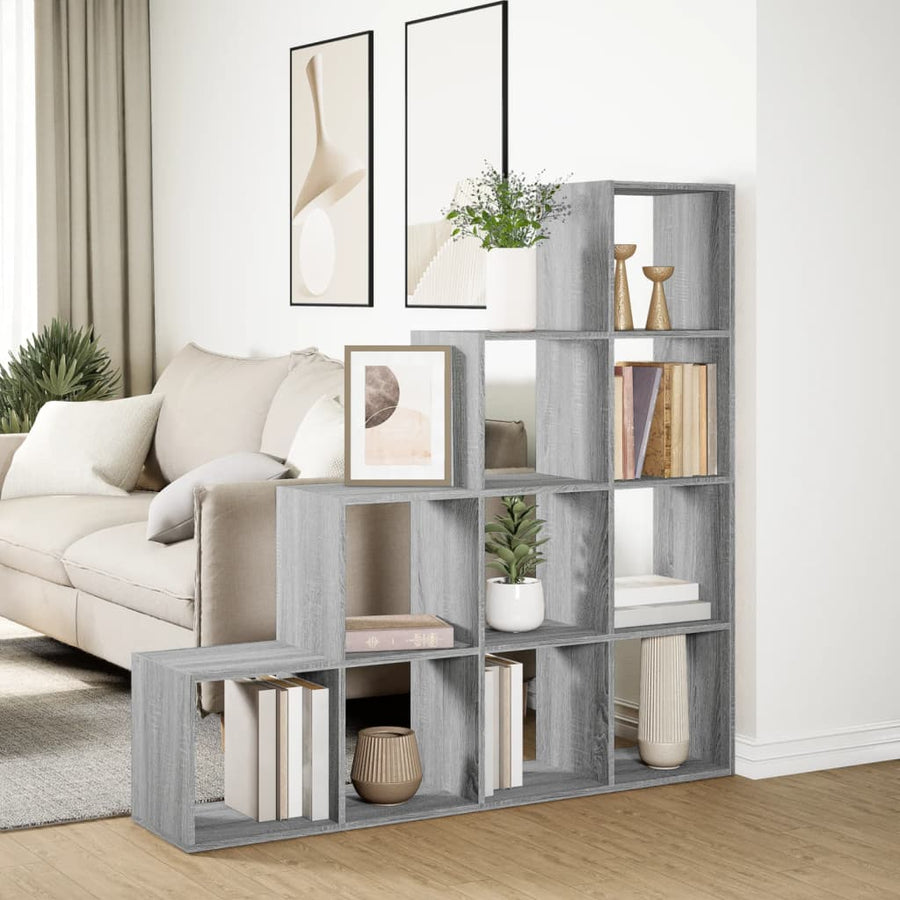 Kamerscherm / boekenkast 131,5x29x131,5 cm hout grijs sonoma