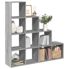 Boekenkast kamerscherm 131,5x29x131,5 cm grijs sonoma