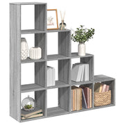 Boekenkast kamerscherm 131,5x29x131,5 cm grijs sonoma