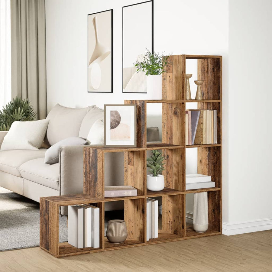 Kamerscherm / boekenkast 131,5x29x131,5 cm hout oud hout