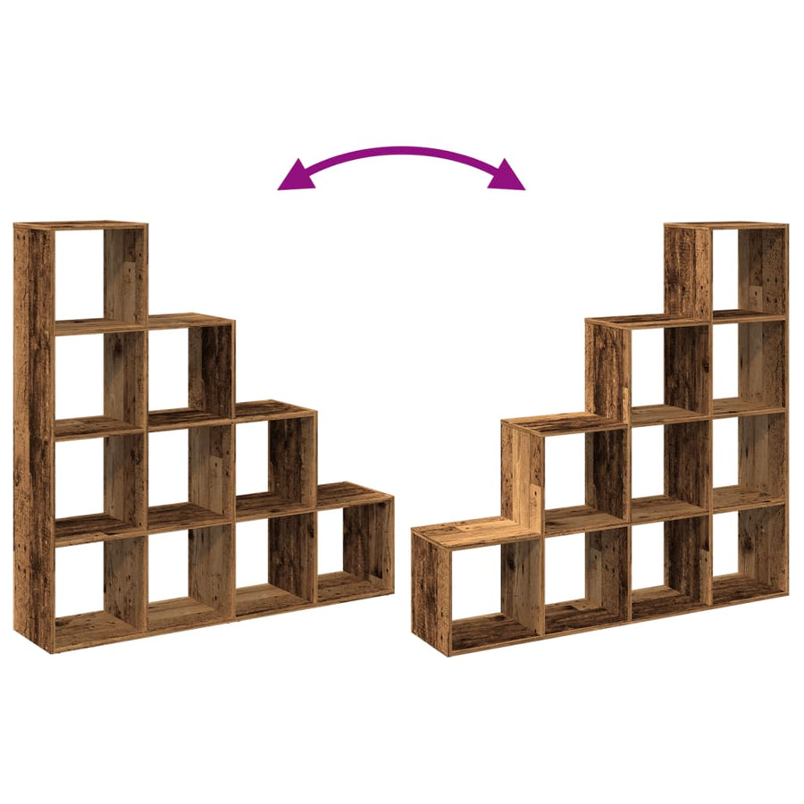 Kamerscherm / boekenkast 131,5x29x131,5 cm hout oud hout