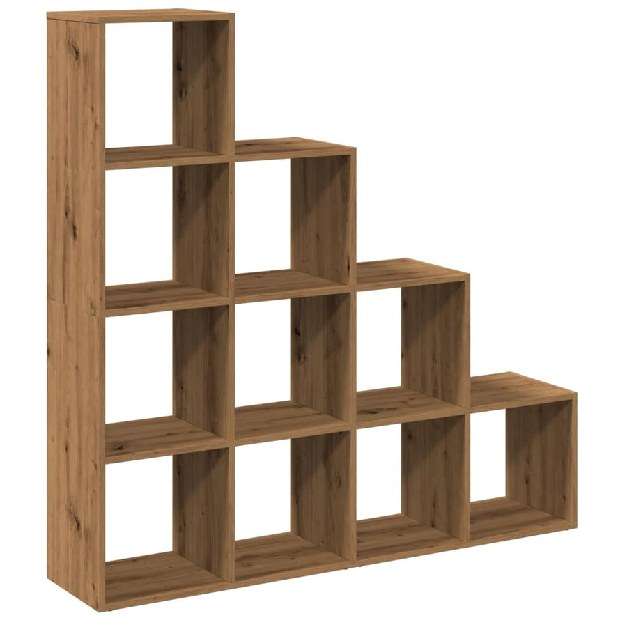 Kamerscherm / boekenkast 131,5x29x131,5 cm hout artisanaal eik