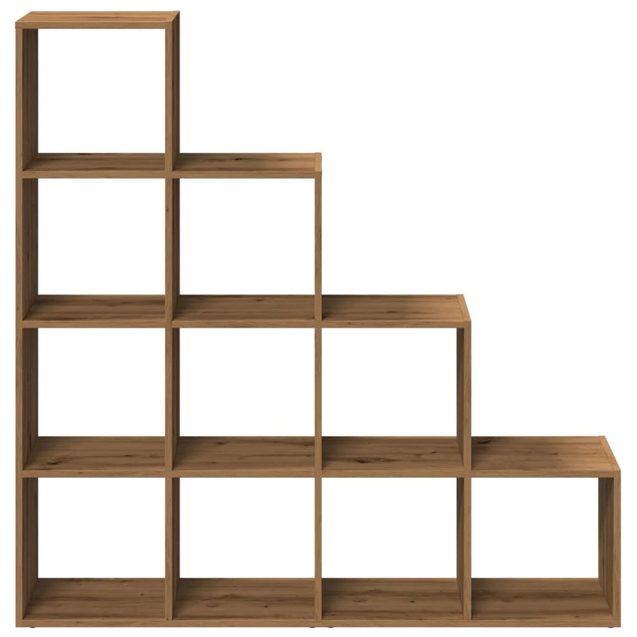 Kamerscherm / boekenkast 131,5x29x131,5 cm hout artisanaal eik