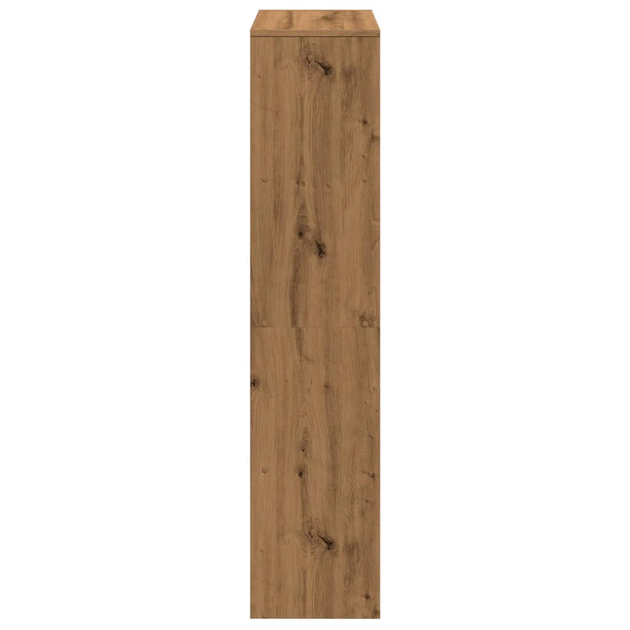 Kamerscherm / boekenkast 131,5x29x131,5 cm hout artisanaal eik