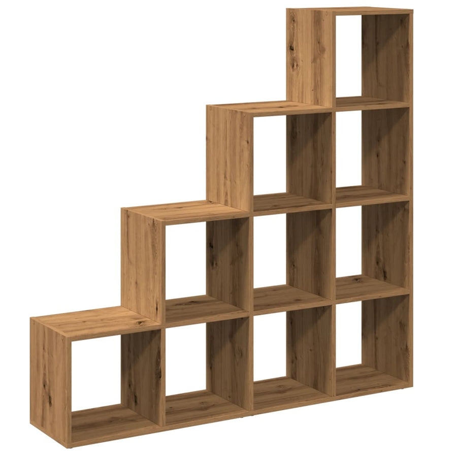 Kamerscherm / boekenkast 131,5x29x131,5 cm hout artisanaal eik