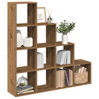 Room divider / bookcase 131.5x29x131.5 cm wood artisanal oak