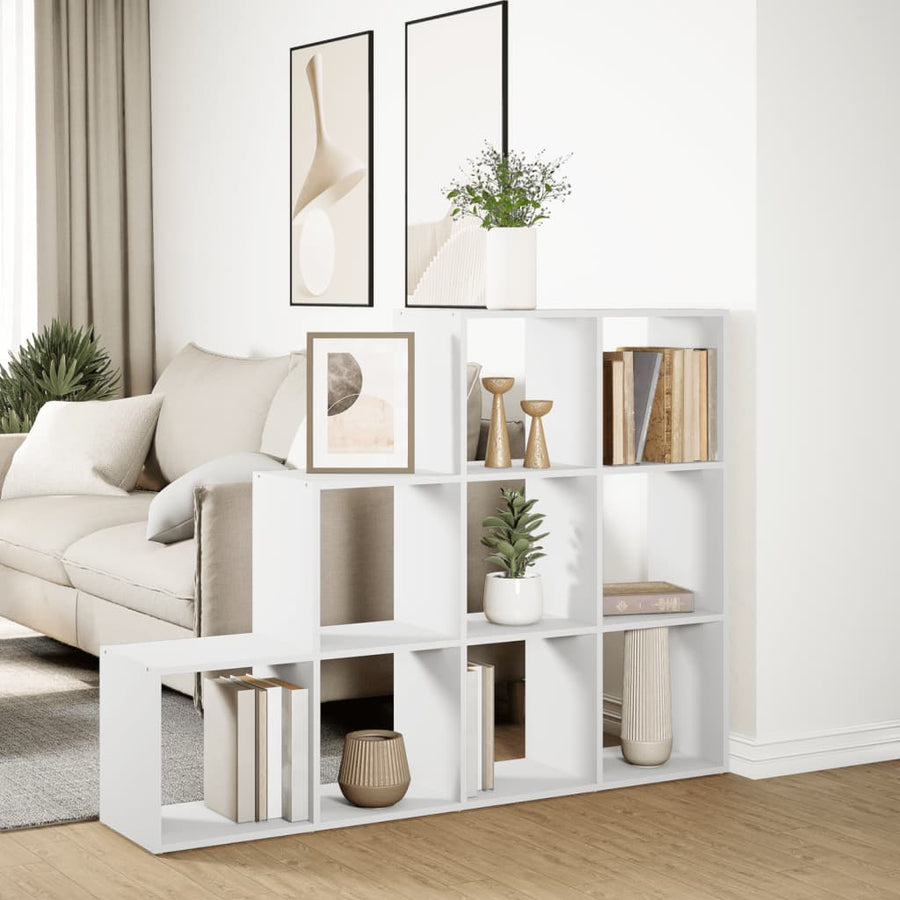 Kamerscherm / boekenkast 3-laags 137,5x29x103,5 cm hout wit
