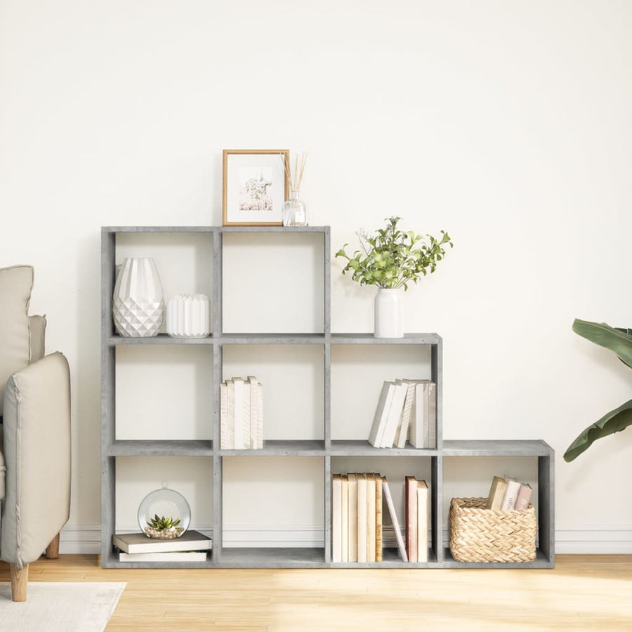 Kamerscherm / boekenkast 3-laags 137,5x29x103,5 cm hout grijs