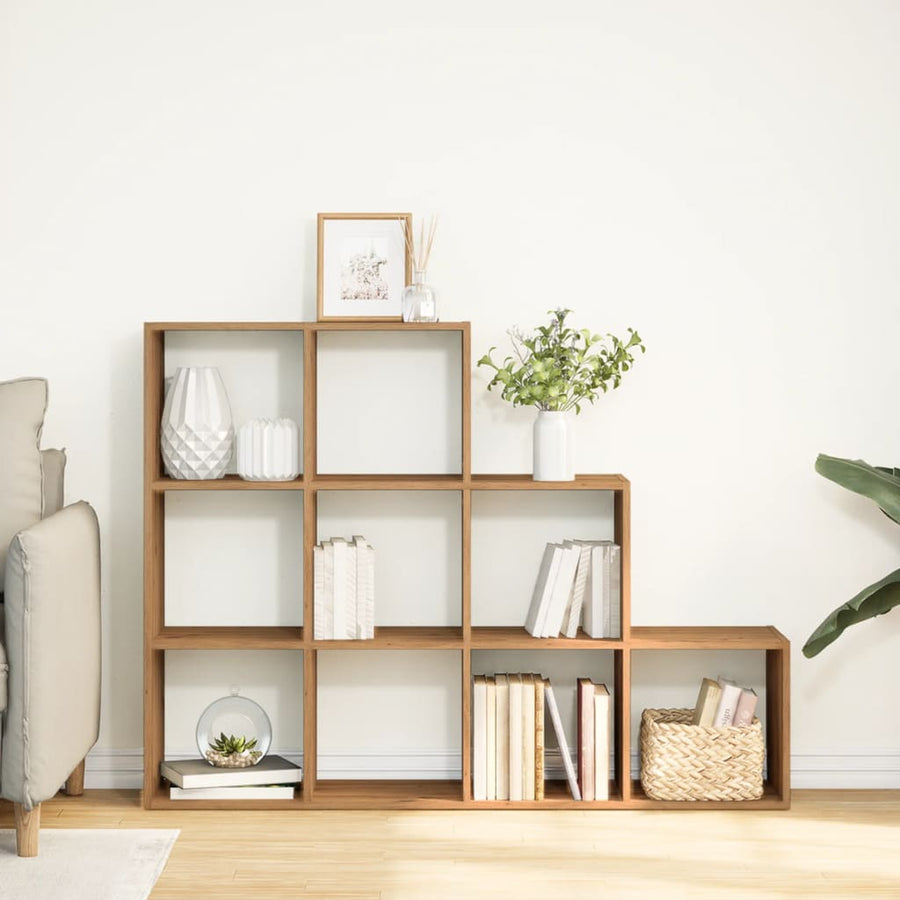 Kamerscherm / boekenkast 137,5x29x103,5 cm hout artisanaal eik