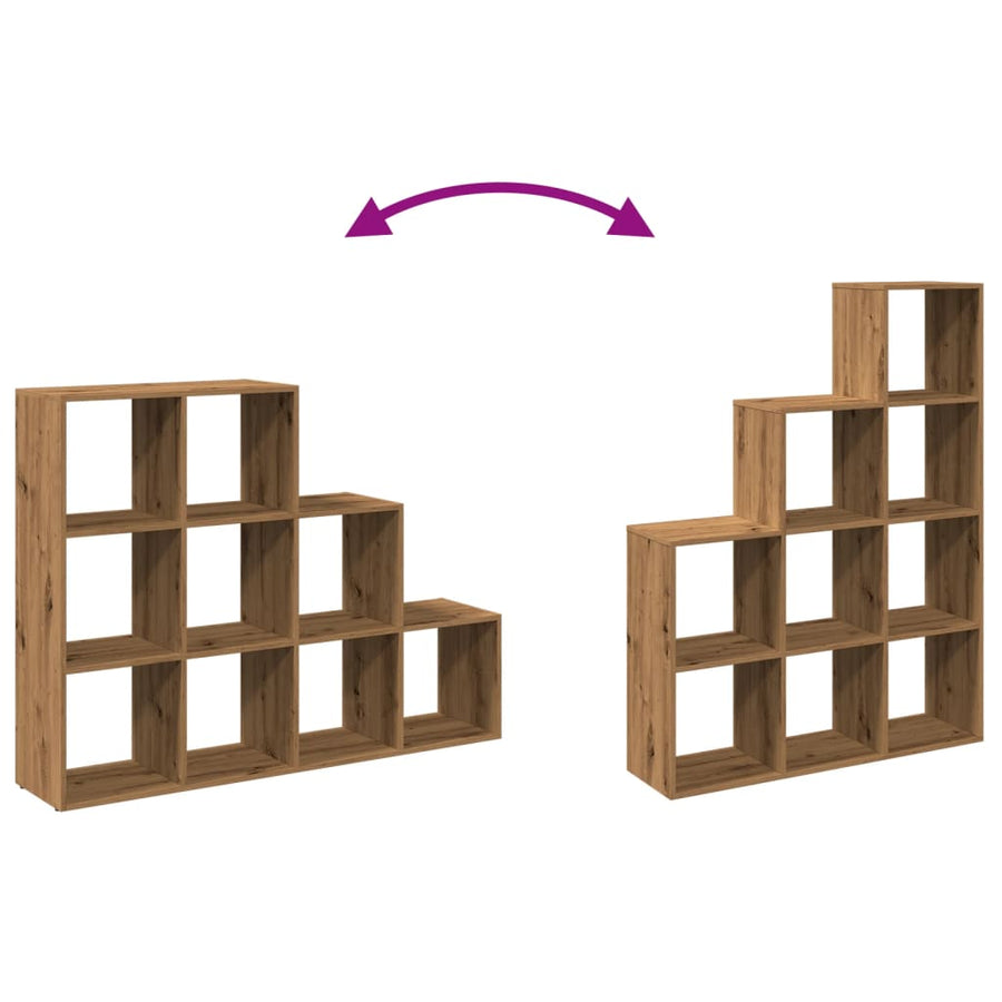 Kamerscherm / boekenkast 137,5x29x103,5 cm hout artisanaal eik
