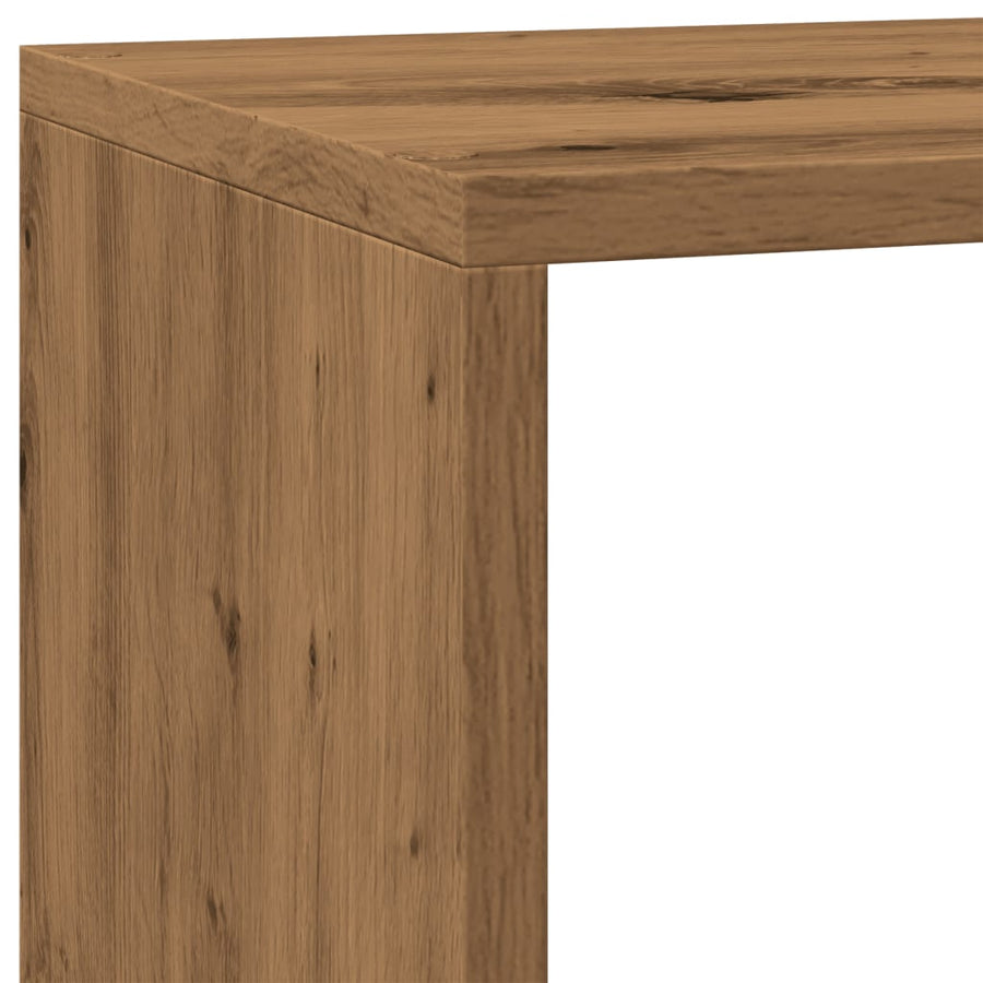 Kamerscherm / boekenkast 137,5x29x103,5 cm hout artisanaal eik