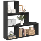 Boekenkast kamerscherm 123x123 cm bewerkt hout zwart