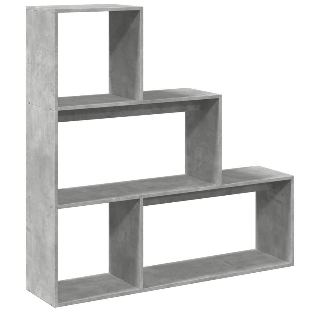 Kamerscherm / boekenkast 3-laags 123x29x123 cm hout betongrijs