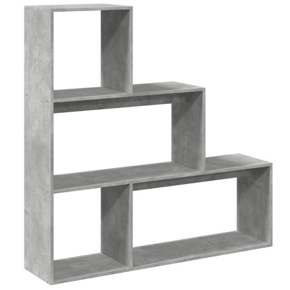 Kamerscherm / boekenkast 3-laags 123x29x123 cm hout betongrijs